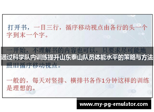 通过科学队内训练提升山东泰山队员体能水平的策略与方法