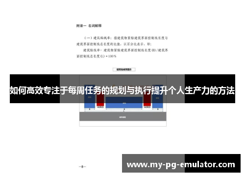 如何高效专注于每周任务的规划与执行提升个人生产力的方法